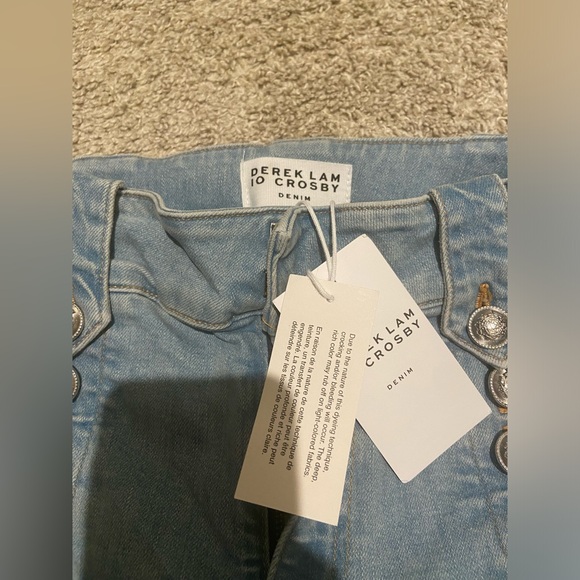 Derek Lam 10 Crosby robertson crop flare jeans in dover light - Picture 7 of 11